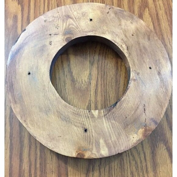 Vintage‎ Wood Candle Holder Wreath Centerpiece Handmade Table Decoration Rustic - Picture 3 of 10